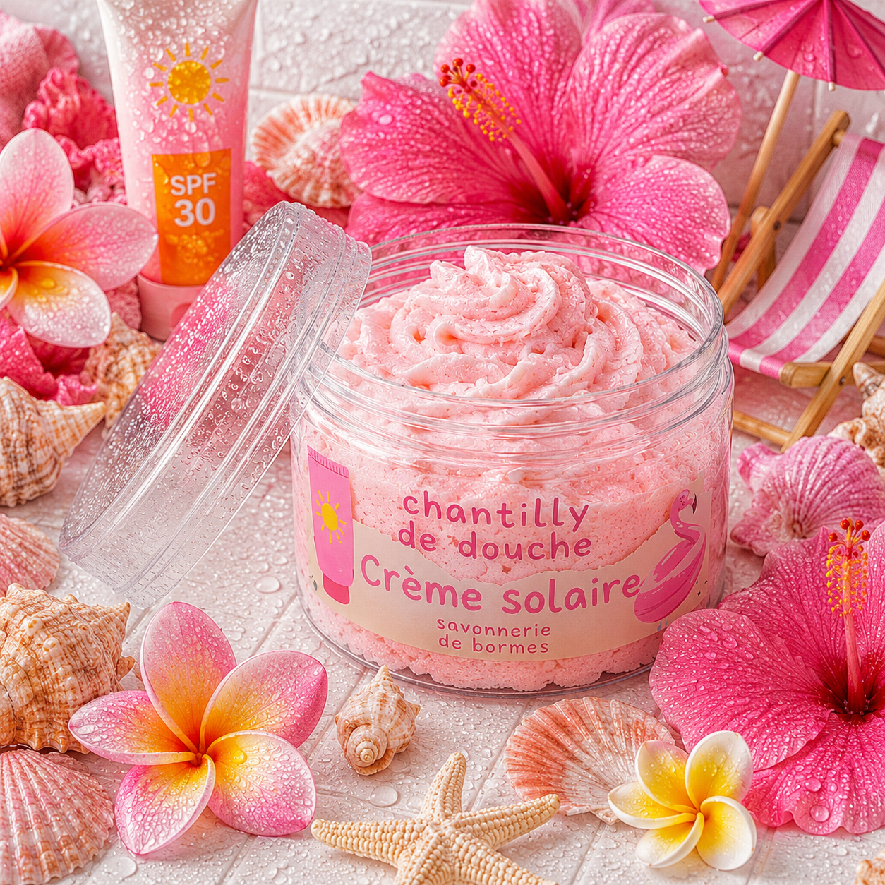 Chantilly de douche -Crème solaire