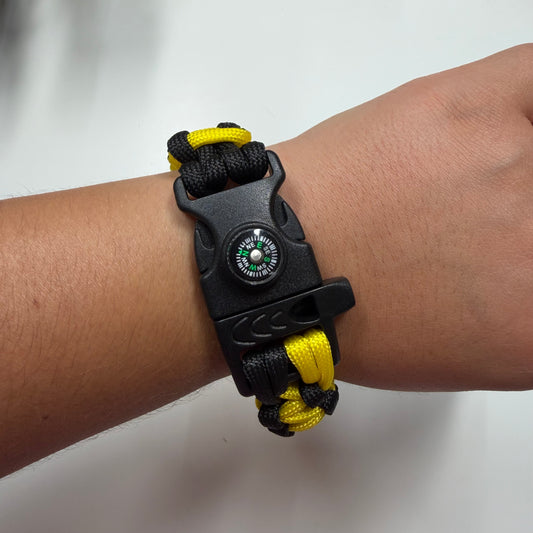 Bracelet de survie noir et jaune