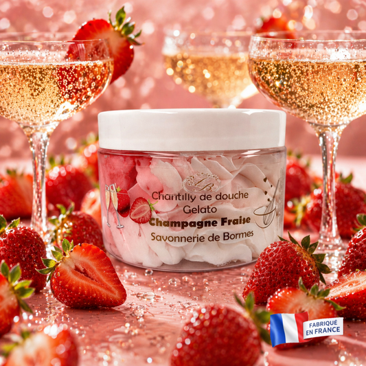 Chantilly de douche -Champagne Fraise