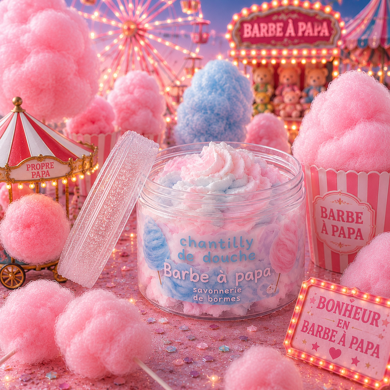 Chantilly de douche -Barbe à papa