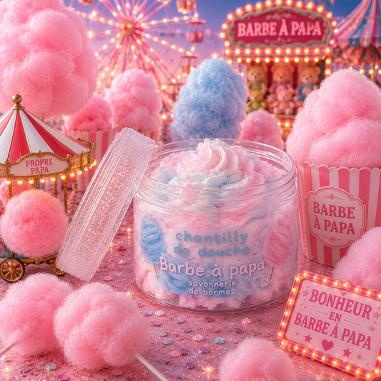 Chantilly de douche -Barbe à papa